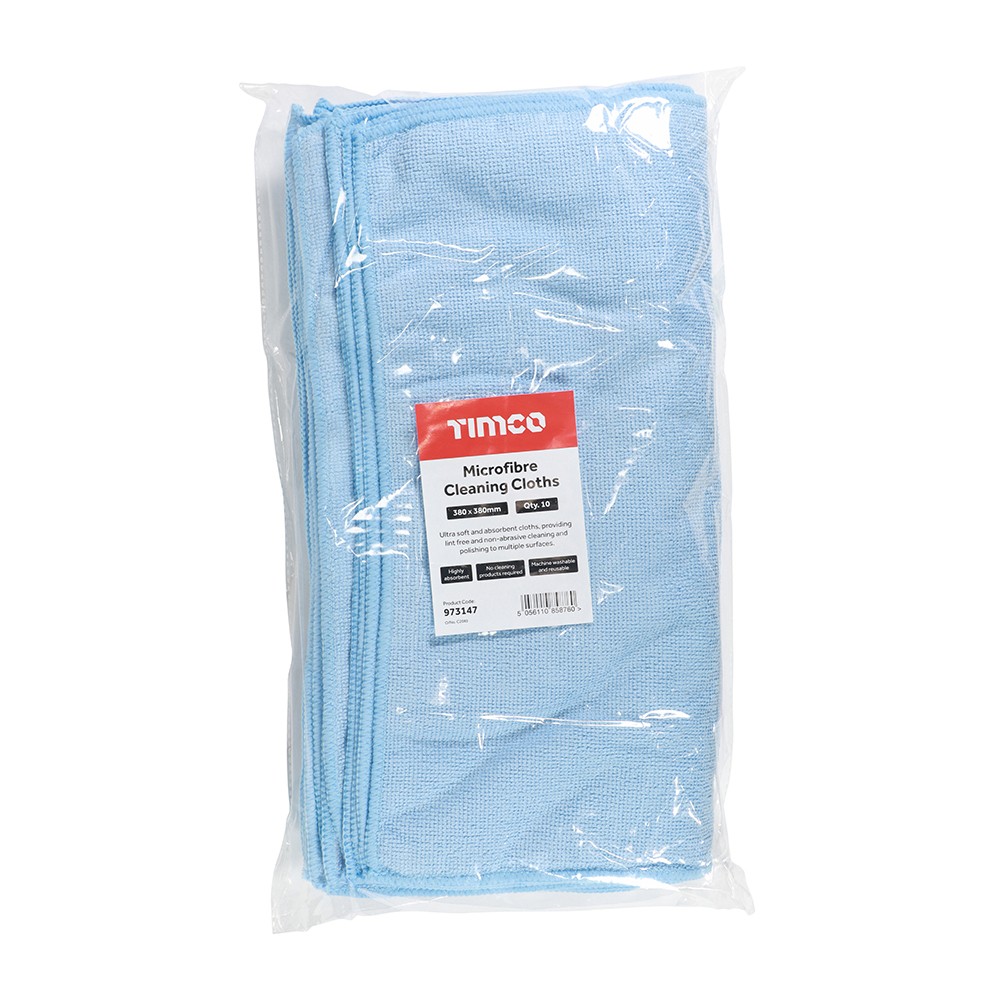 Timco Microfibre Cleaning Cloths - 10 Pack