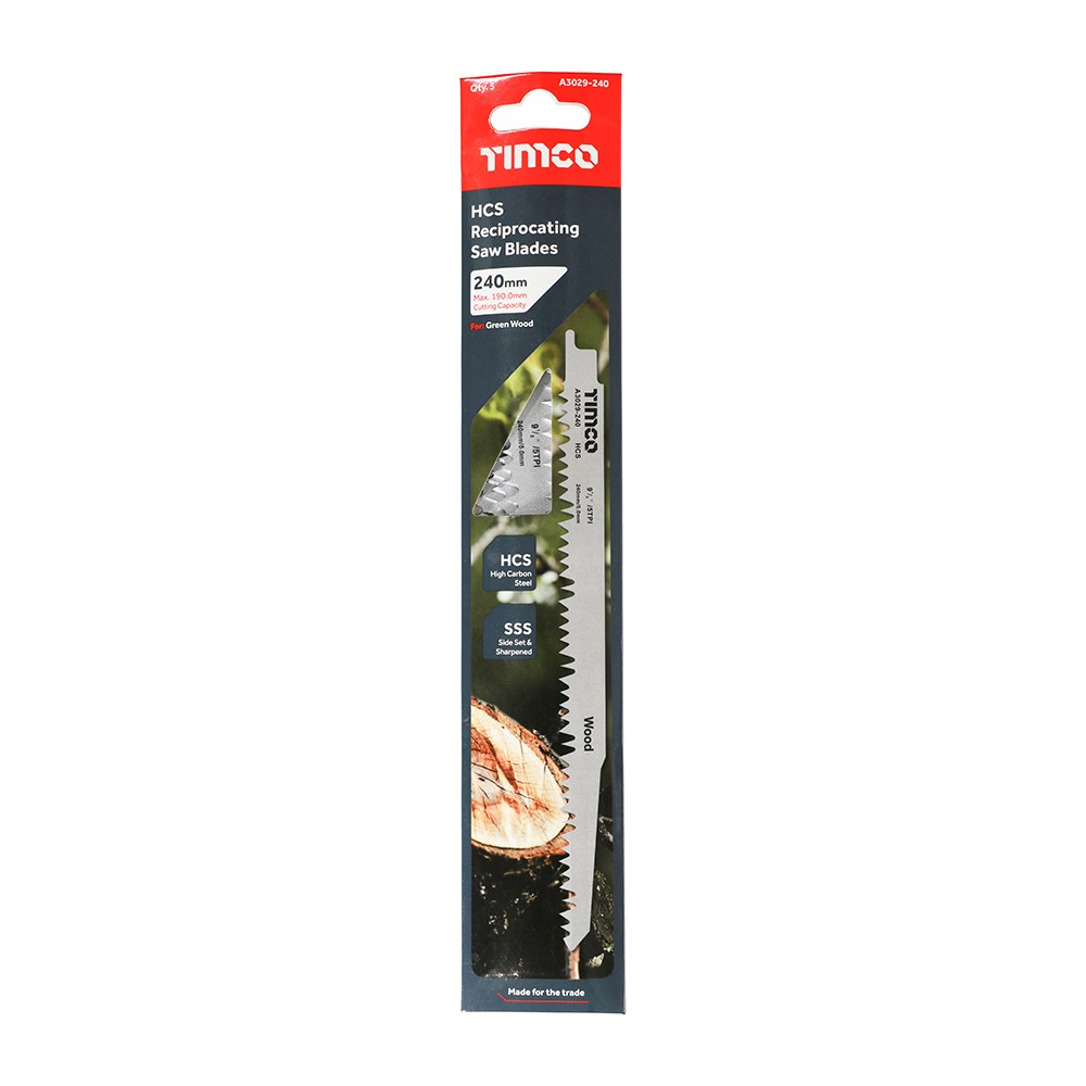 Timco Reciprocating Saw Blades For Wood Cutting - High Carbon Steel