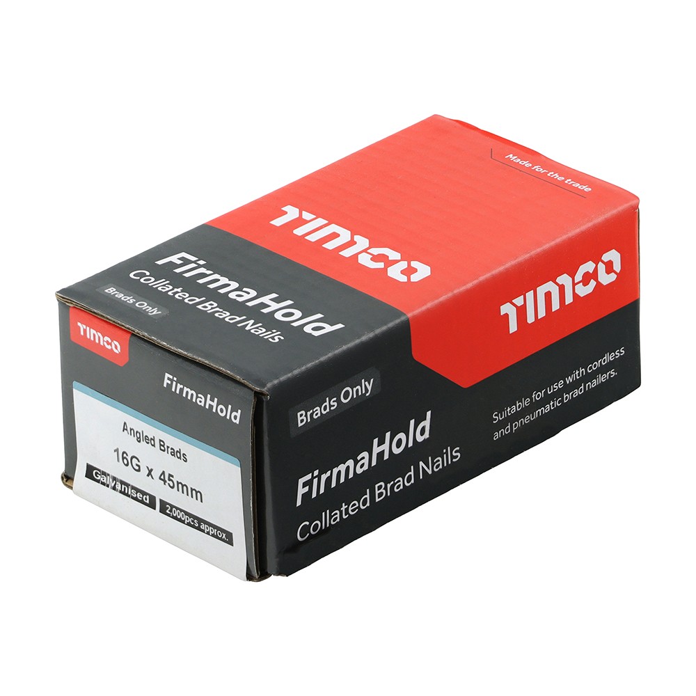 Timco FirmaHold ABG1645 16G 45mm Collated Brad Angled Nails 2000 - Galvanised