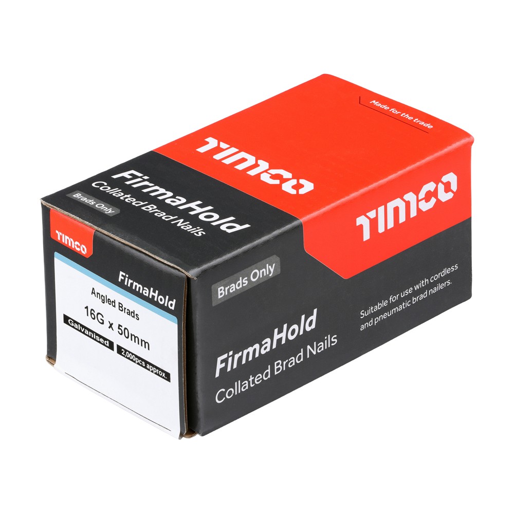 Timco FirmaHold ABG1650 16G 50mm Collated Brad Angled Nails 2000 - Galvanised