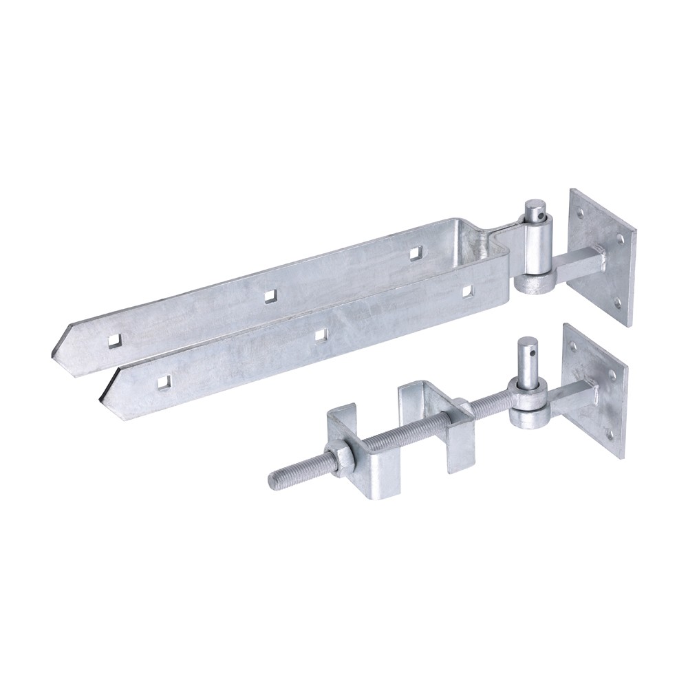 Timco Adjustable Hinge Set With Hook On Plate - Hot Dipped Galvanised