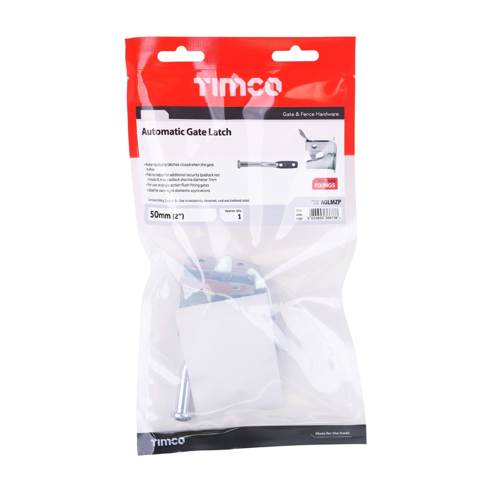 Timco Automatic Gate Latch - Zinc