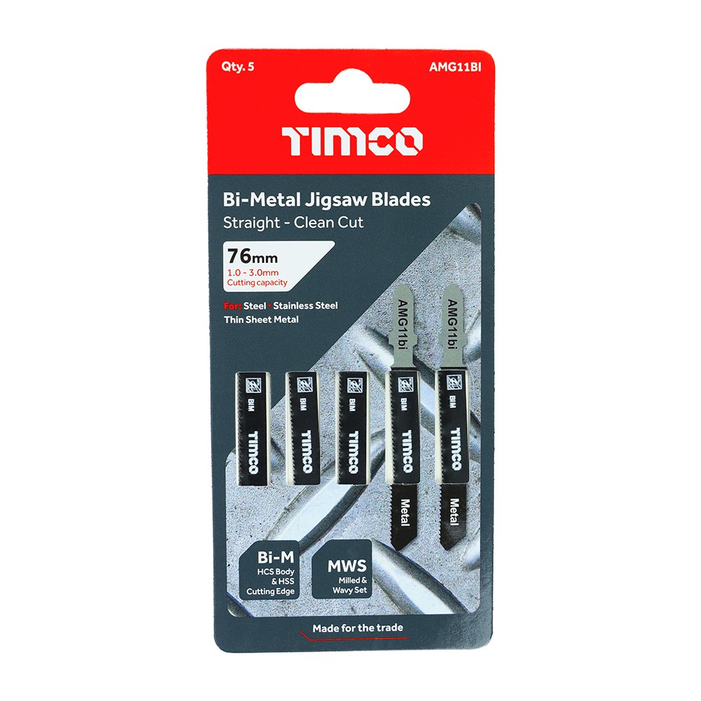 Timco Jigsaw Blades For Metal Cutting - Bi-Metal Blades