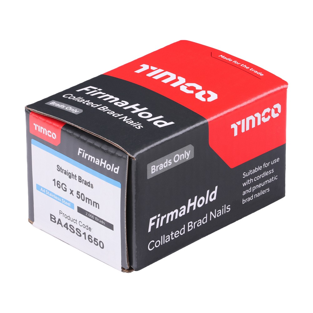 Timco FirmaHold BA4SS16 16G Collated Brad Straight Nails - A4 Stainless Steel