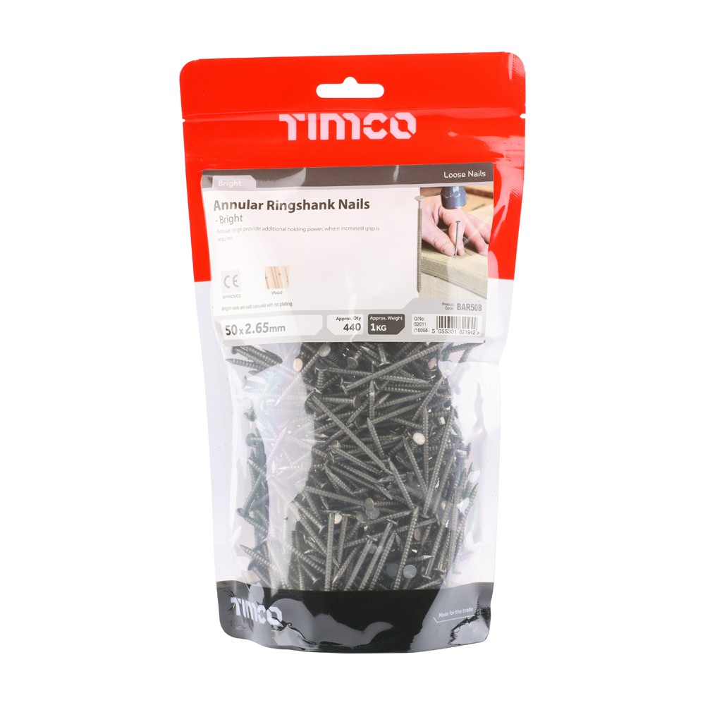 Timco Annular Ringshank Nails - Bright (kg)