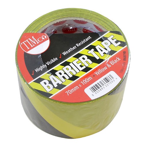 Timco Barrier Tape 70mm - Yellow & Black