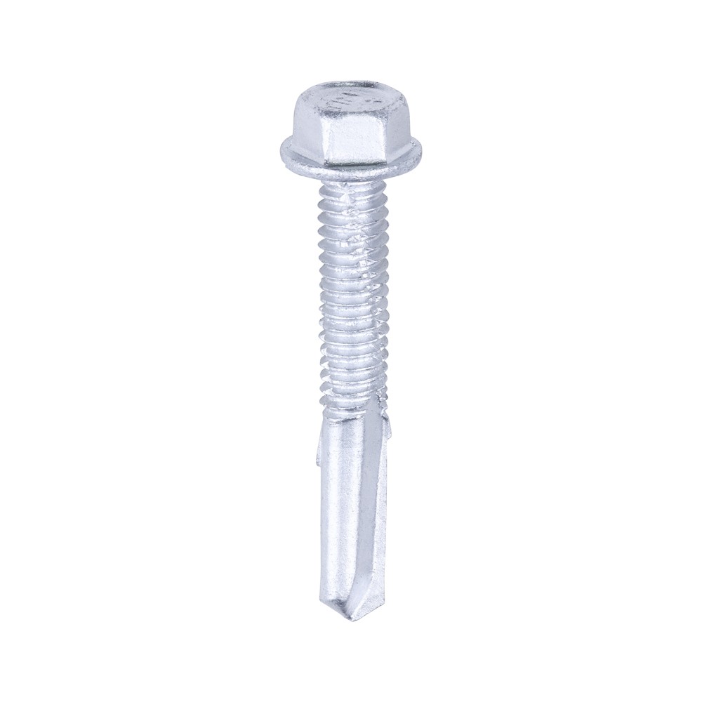 Timco Metal Construction Heavy Section Self Drilling Screws Bi-Metal Hex - Silver Organic