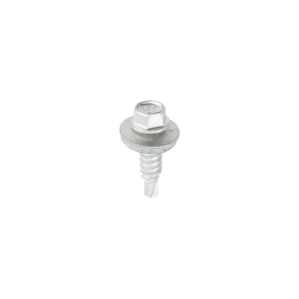 Timco Metal Construction Stitching Screws EPDM Washer Bi-Metal Hex - Silver Organic