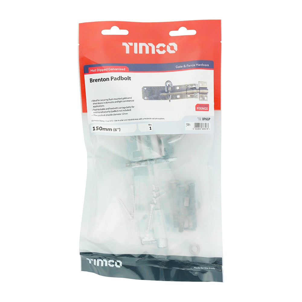Timco Brenton Padbolt - Hot Dipped Galvanised