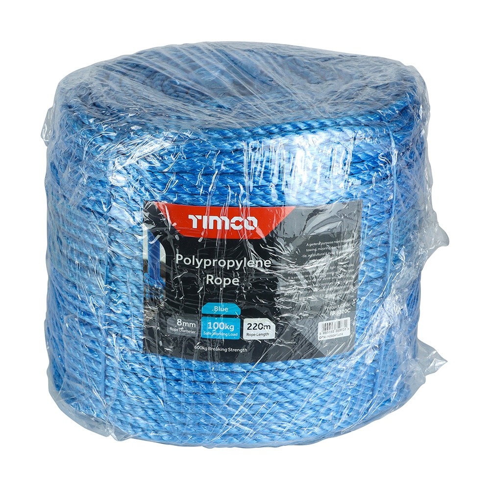 Timco Polypropylene Rope - Blue - Long Coil
