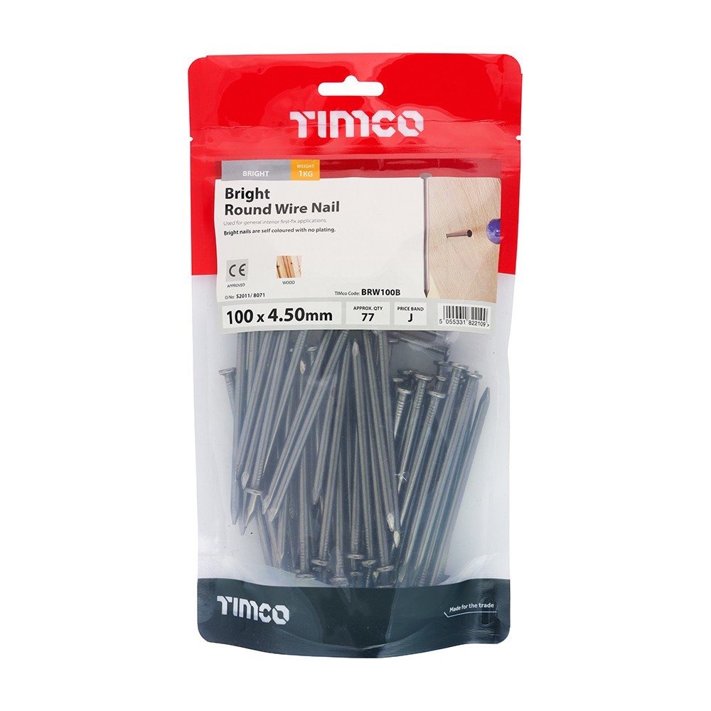 Timco Round Wire Nails - Bright (kg)