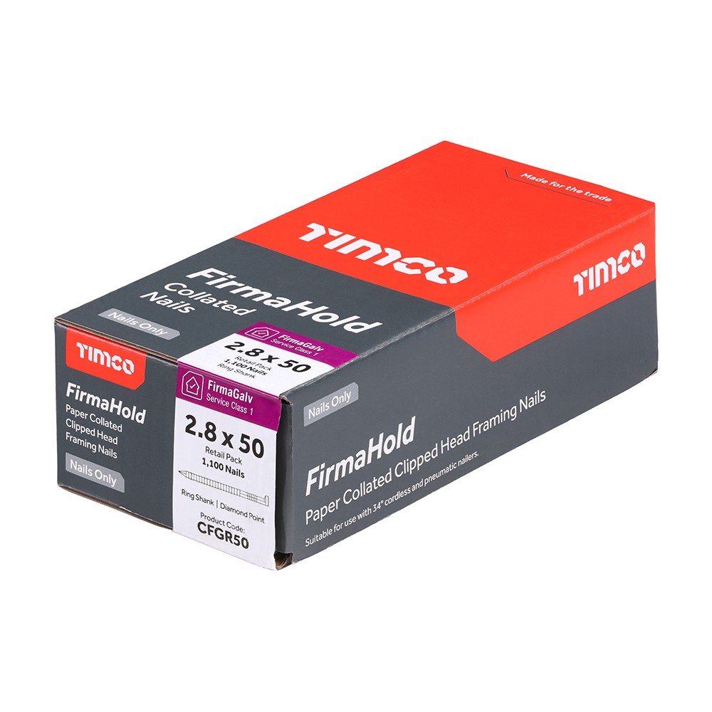 Timco FirmaHold CFG50 2.8 x 50mm Collated Nails Ring Shank 1100 & Fuel Cell - FirmaGalv