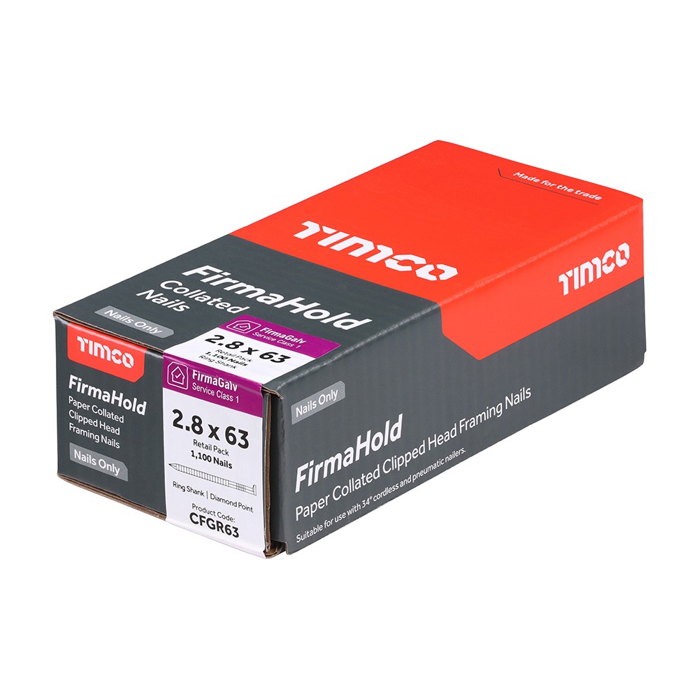 Timco FirmaHold CFG63 2.8 x 63mm Collated Nails Ring Shank 1100 & Fuel Cell - FirmaGalv
