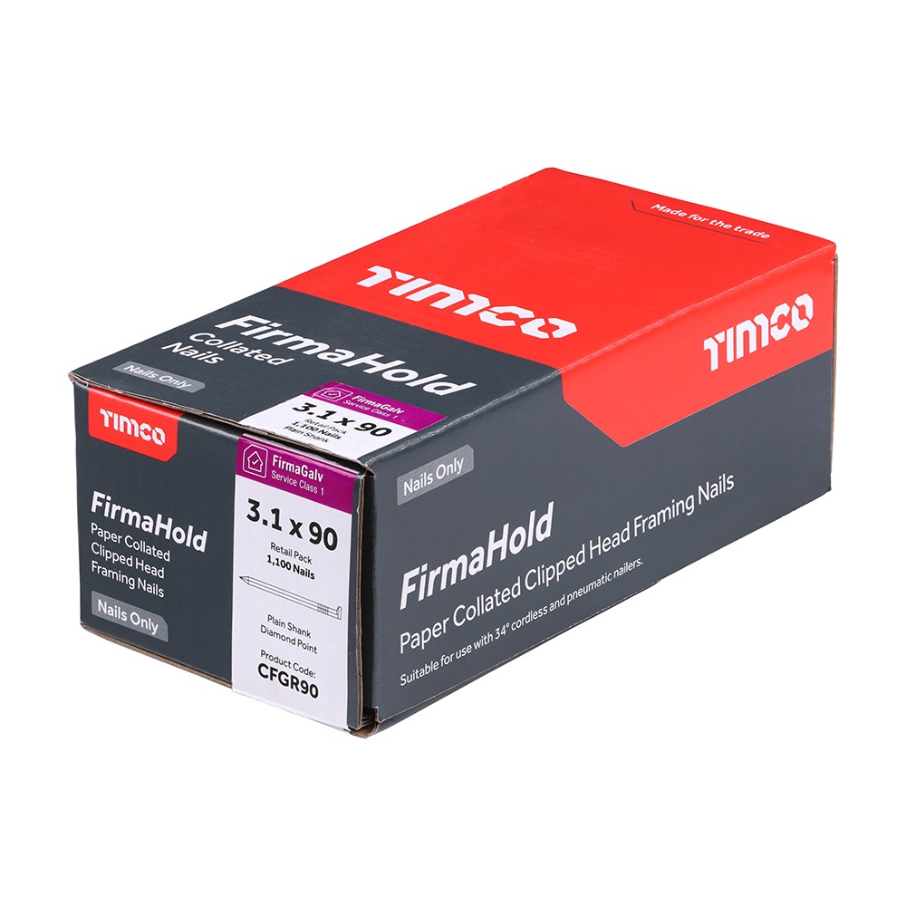 Timco FirmaHold CFG90 3.1 x 90mm Collated Nails Ring Shank 1100 & Fuel Cell - FirmaGalv