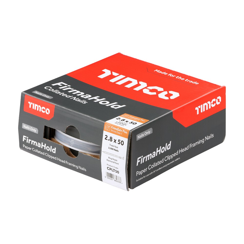Timco FirmaHold CPLT50 2.8 x 50mm Collated Nails Ring Shank 3300 & 3 Fuel Cells - FirmaGalv +