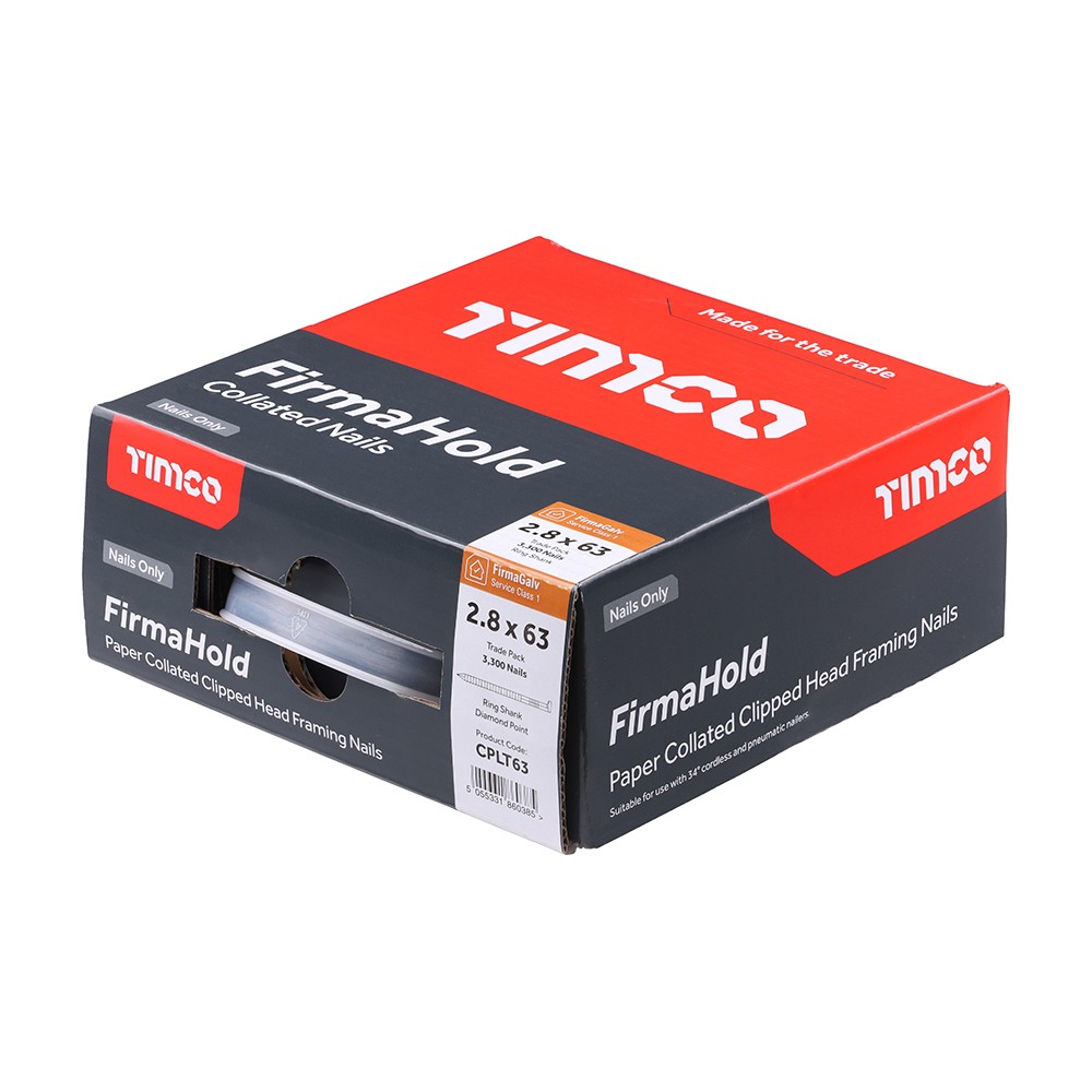 Timco FirmaHold CPLT63 2.8 x 63mm Collated Nails Ring Shank 3300 & 3 Fuel Cells - FirmaGalv +