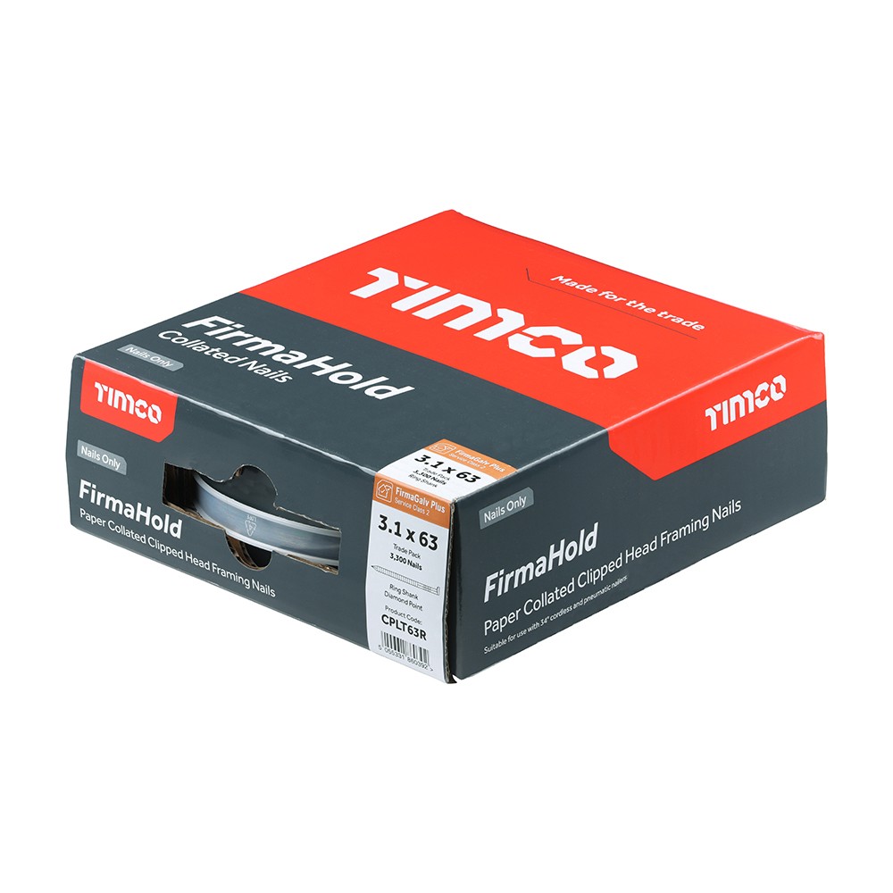 Timco FirmaHold CPLT63R 3.1 x 63mm Collated Nails Ring Shank 3300 & 3 Fuel Cells - FirmaGalv +