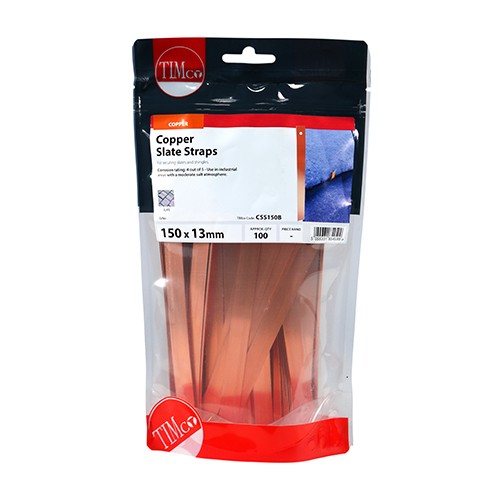 Timco Slate Straps 150 x 13mm - Copper 100 Pieces