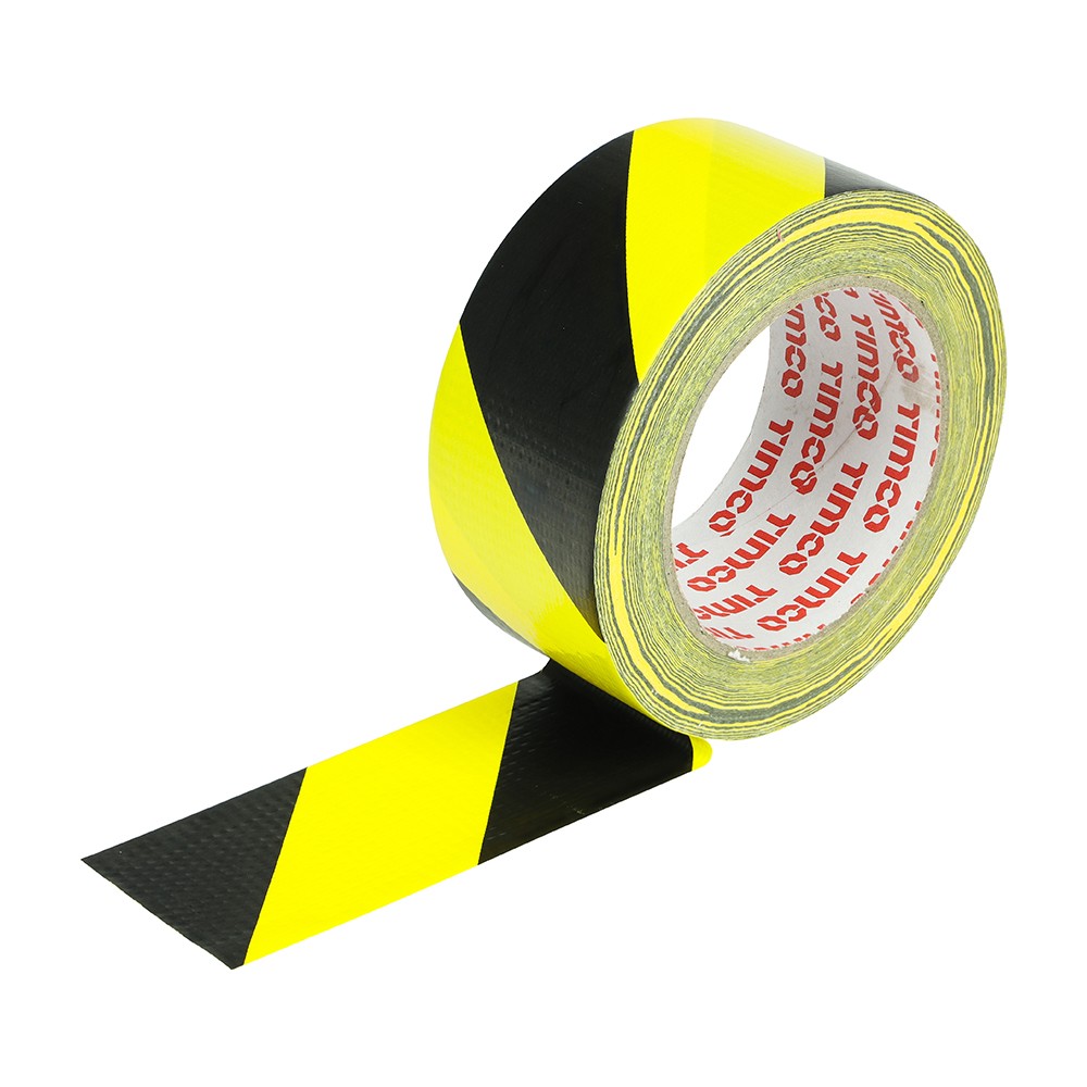 Timco Hazard Warning Cloth Tape 33m x 50mm - Yellow and Black