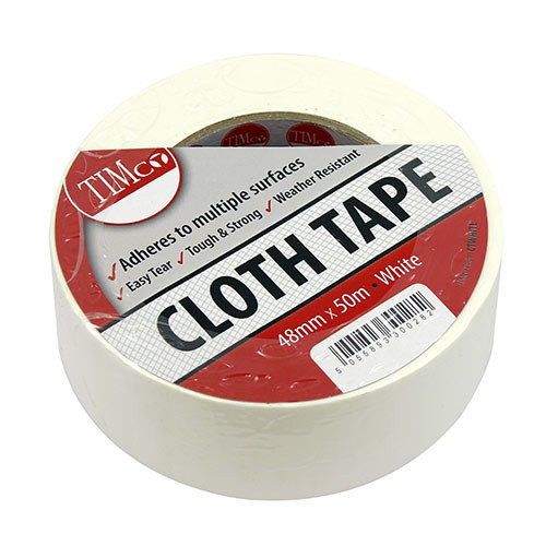 Timco Cloth Tape 50m x 48mm - White