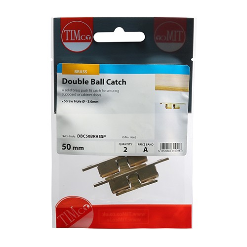 Timco Double Ball Catches - Electro Brass