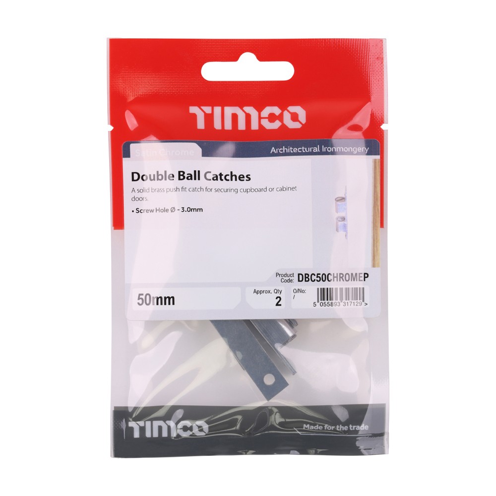 Timco Double Ball Catches - Chrome
