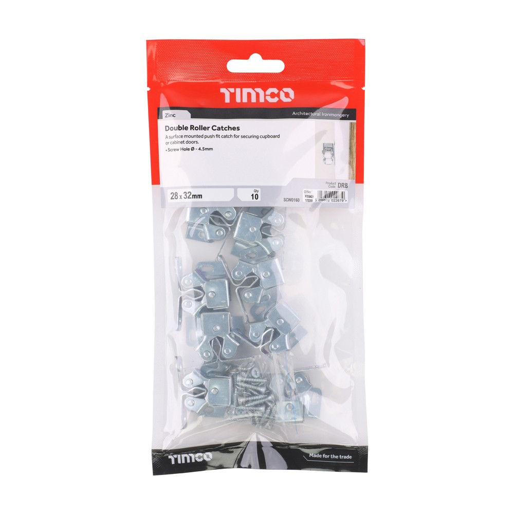 Timco Double Roller Catches - Zinc