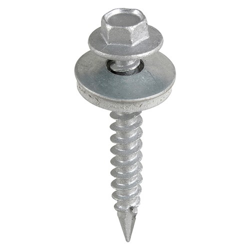 Timco Metal Construction Thin Sheet Metal to Timber Screws EPDM Washer Hex - Silver Organic