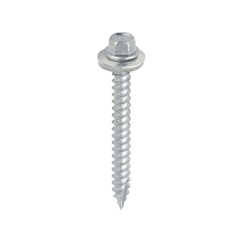 Timco Metal Construction Thin Sheet Metal to Timber Screws EPDM Washer Hex - Silver Organic