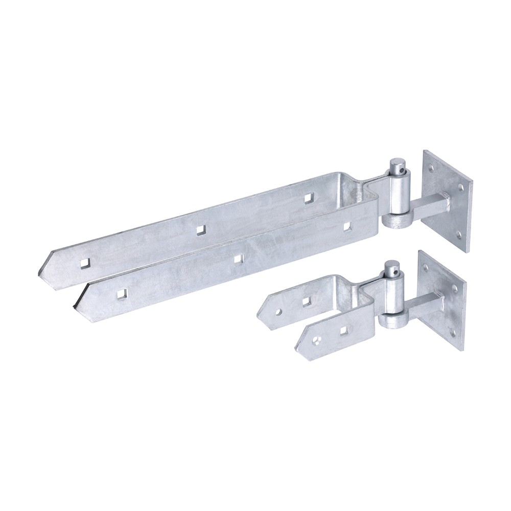 Timco Double Strap Hinge Set with Hook on Plate - Hot Dipped Galvanised