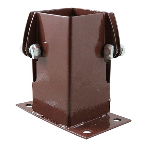 Timco Flush Fit Bolt Down Shoe - Bolt Secure - Oxide Red