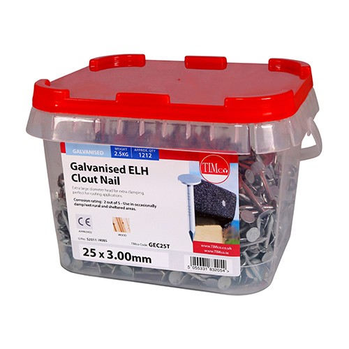 Timco Extra Large Head Clout Nails - Galvanised 2.5kg