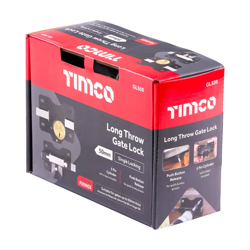 Timco Throw Locks - Single - Black