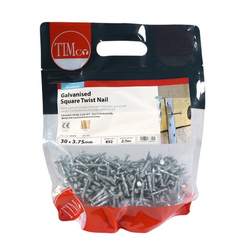 Timco Square Twist Nails - Galvanised 2.5kg