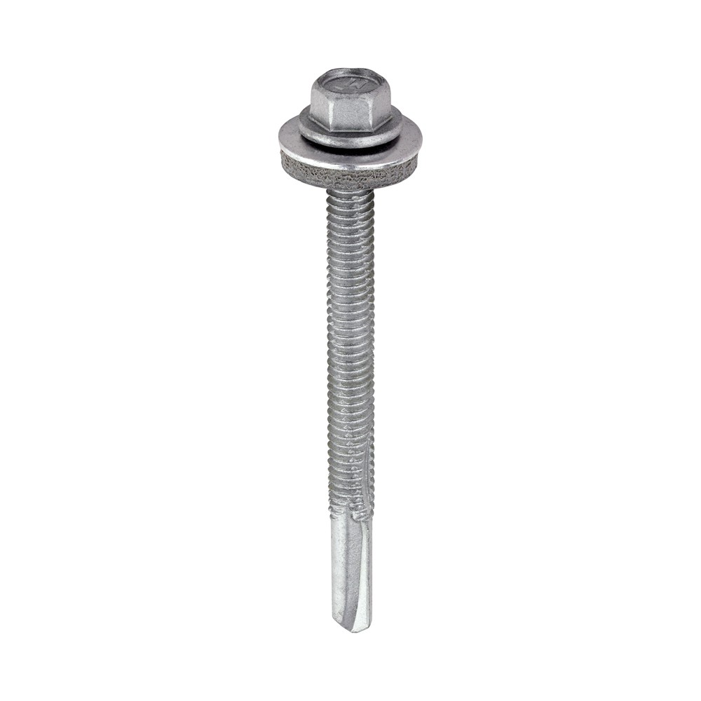 Timco Metal Construction Heavy Section Self Drilling Screws Hex - Silver Organic