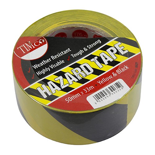 Timco Hazard Tape 33m x 50mm - Yellow & Black