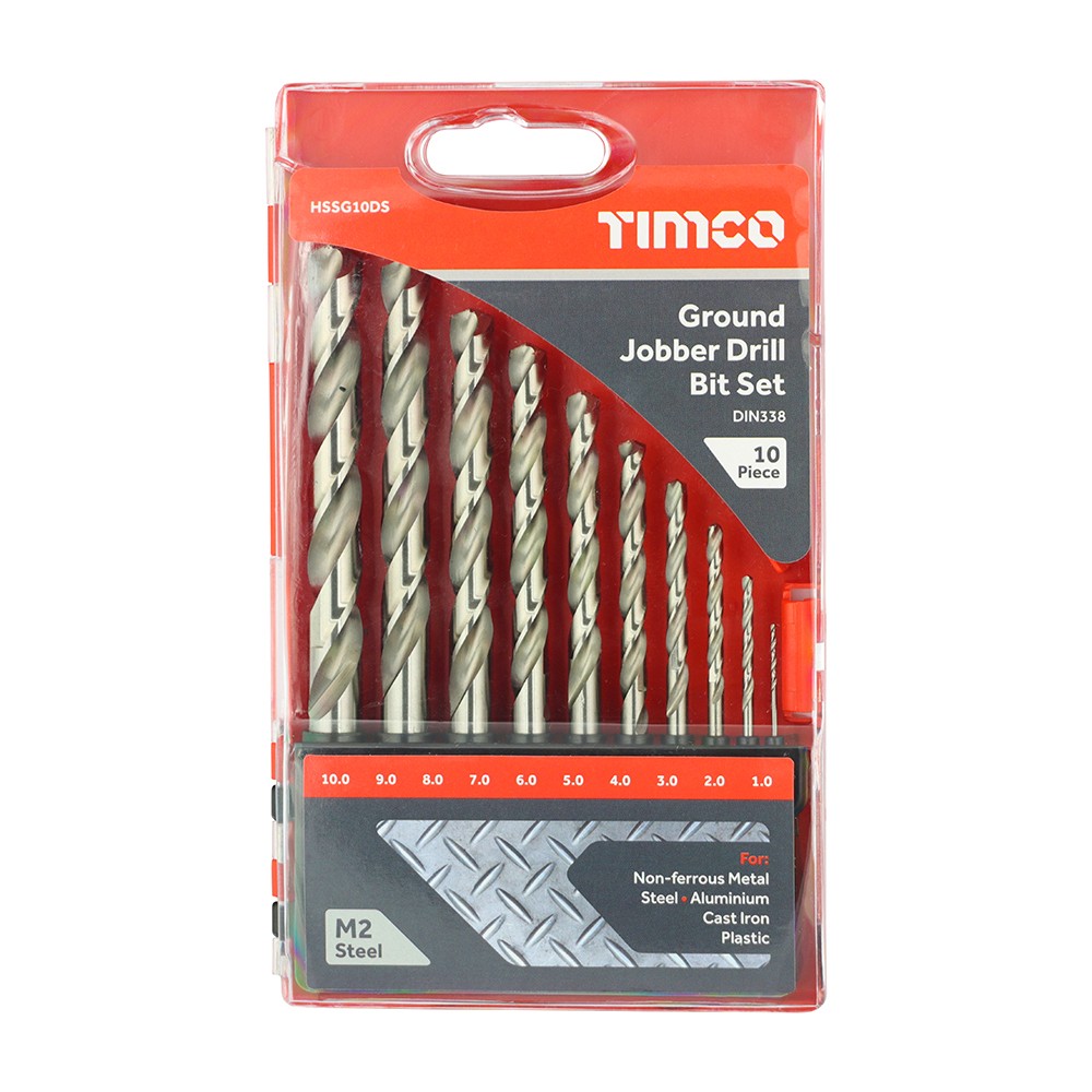 Timco Ground Jobber Drill Bit Set 10pc