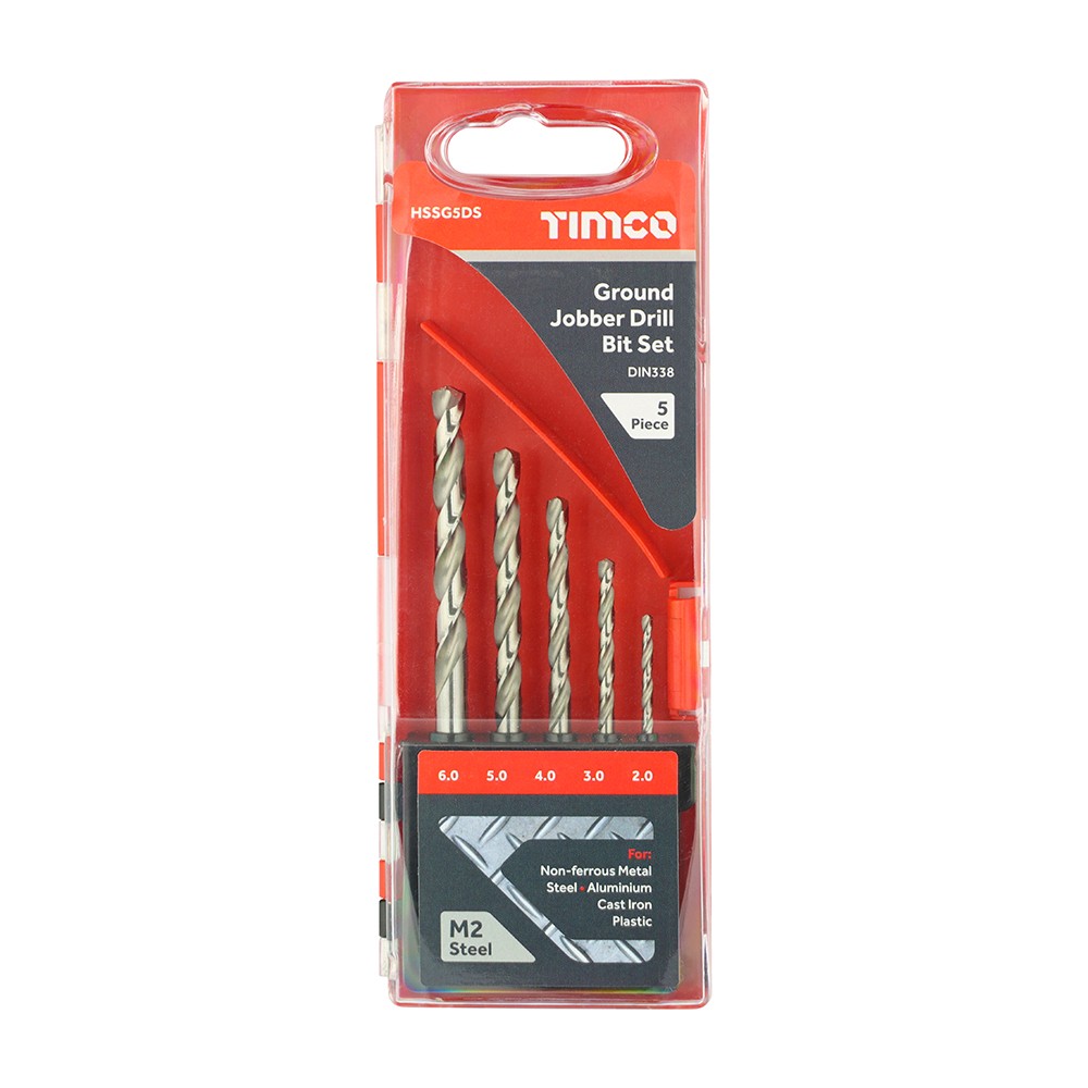 Timco Ground Jobber Drill Bit Set 5pc