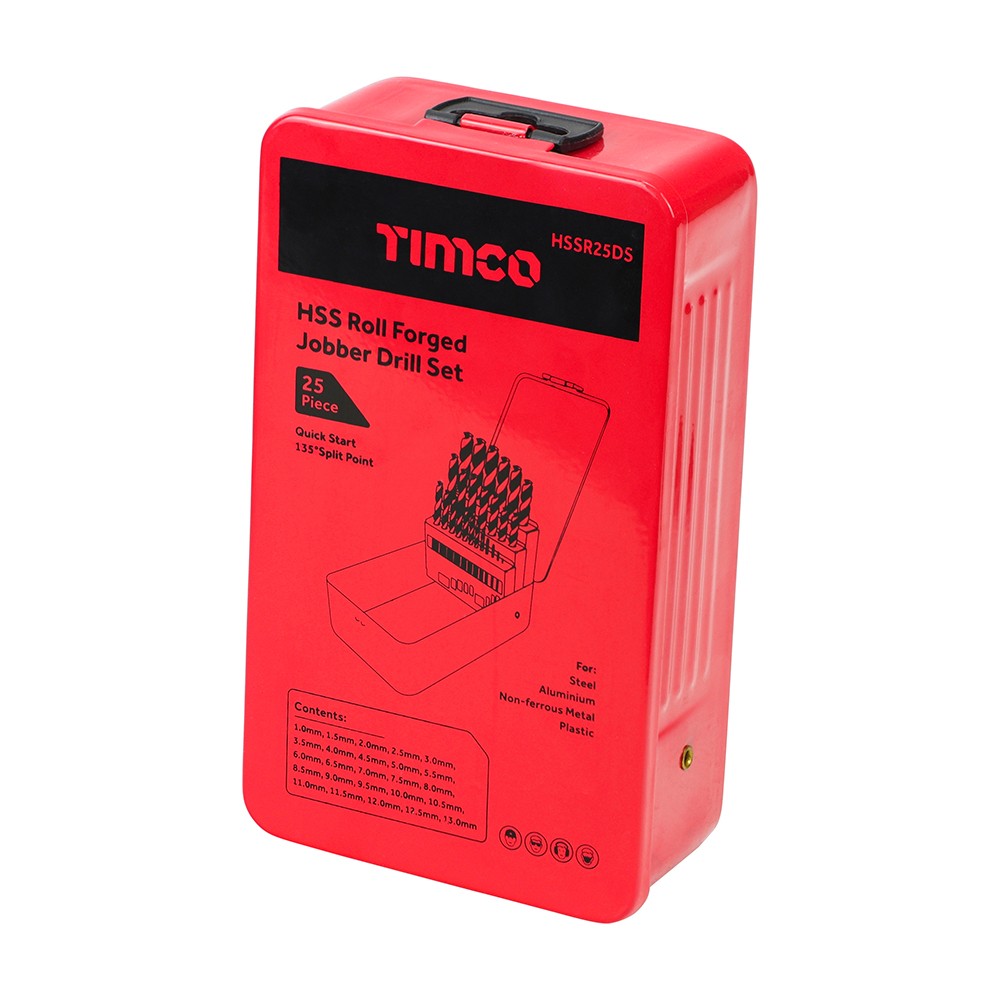 Timco Roll Forged Jobber Drill Bit Set HSS 25pc