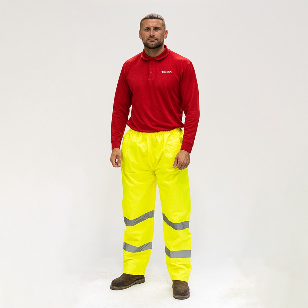 Timco Hi-Visibility Elasticated Waist Trousers - Yellow