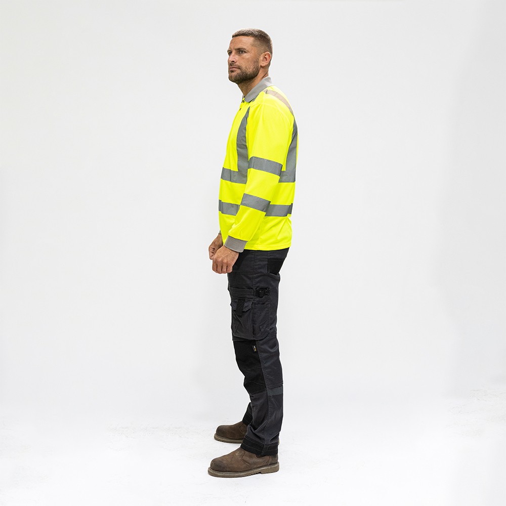Timco Hi-Visibility Polo Shirt - Long Sleeve - Yellow