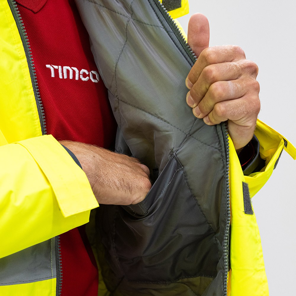 Timco Hi-Visibility Parka Jacket - Yellow