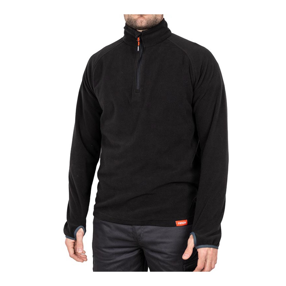 Timco Half Zip Overhead Fleece -Black