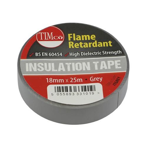 Timco PVC Insulation Tape 25m x 18mm - Grey
