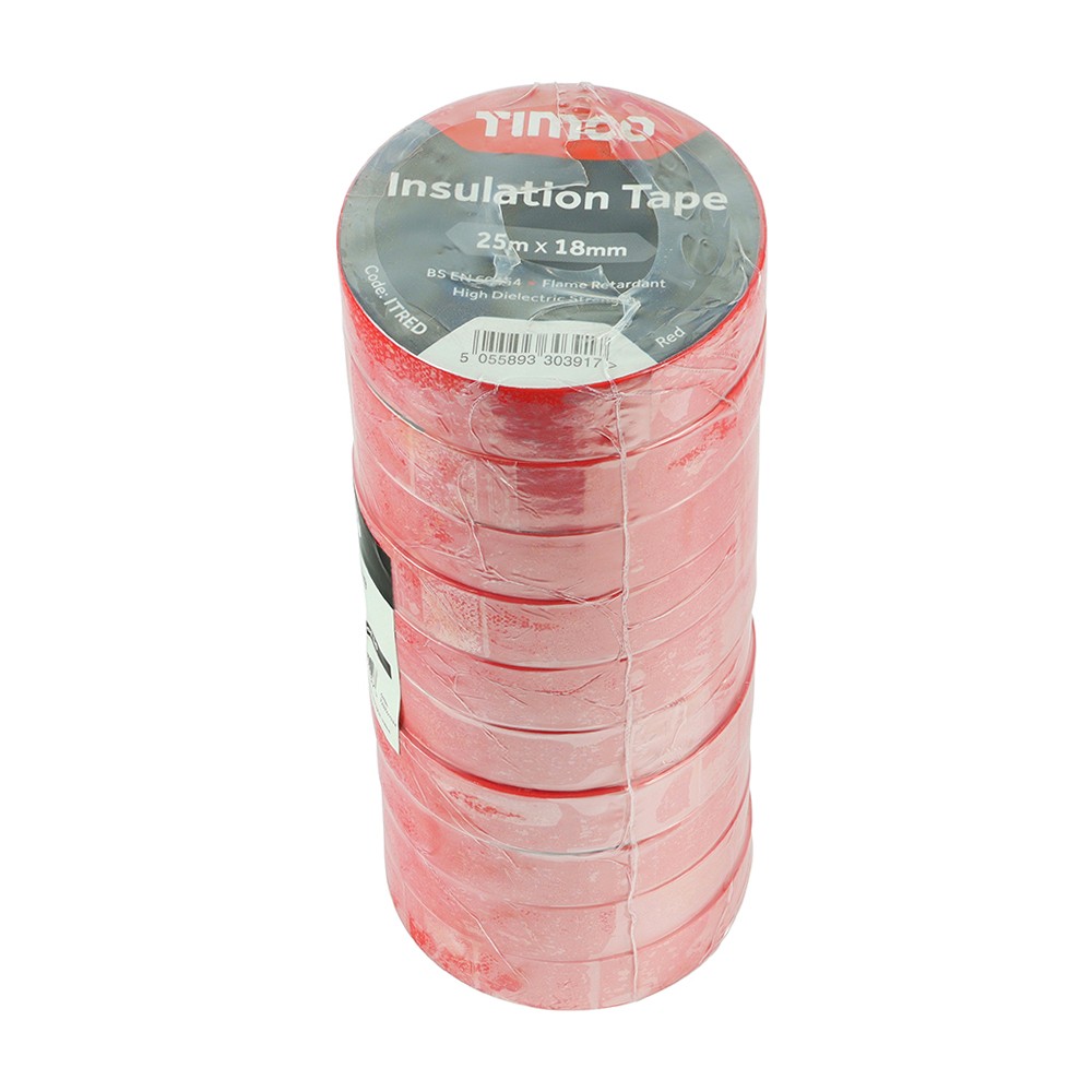 Timco PVC Insulation Tape 25m x 18mm - Red