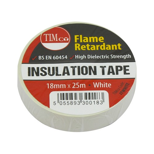 Timco PVC Insulation Tape 25 x 18mm - White