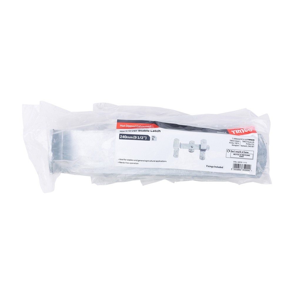 Timco Kick Over Stable Latch - Hot Dipped Galvanised