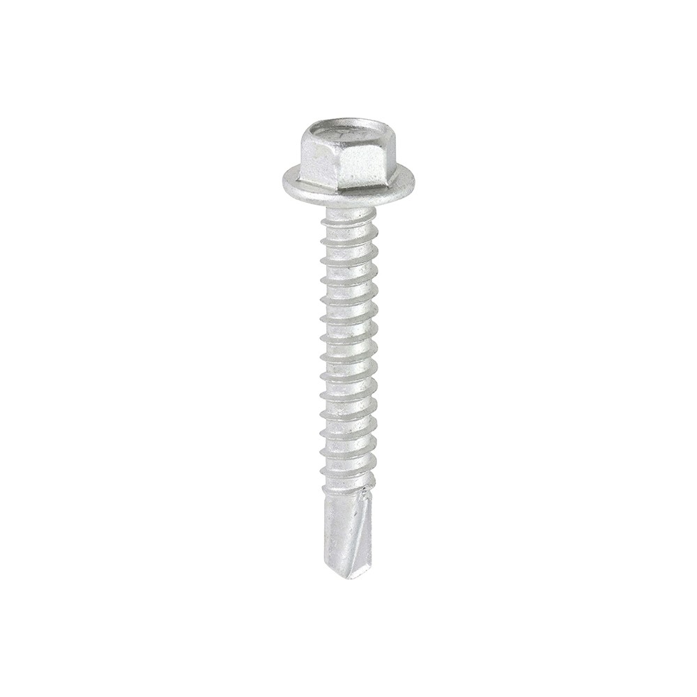Timco Metal Construction Light Section Self Drilling Screws Hex - Silver Organic