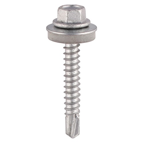 Timco Metal Construction Light Section Self-Drilling Screws EPDM Washer Hex - Silver Organic