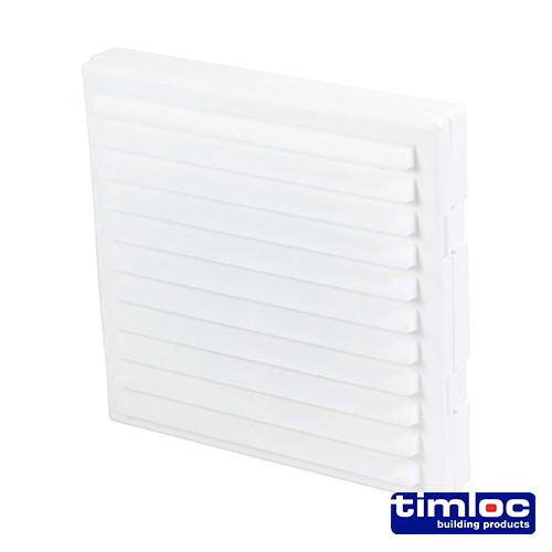 Timco Timloc Aero Core Through Wall Vent Set with Cowl and Baffle - White - ACV7CWH